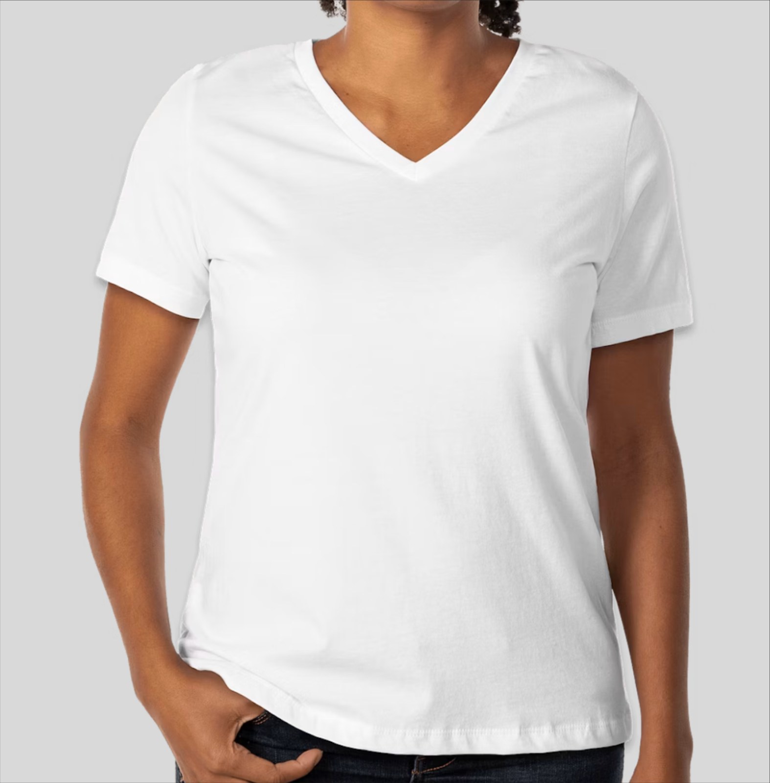Women's Jersey V-Neck T-Shirt | 100% Cotton Regular Fit