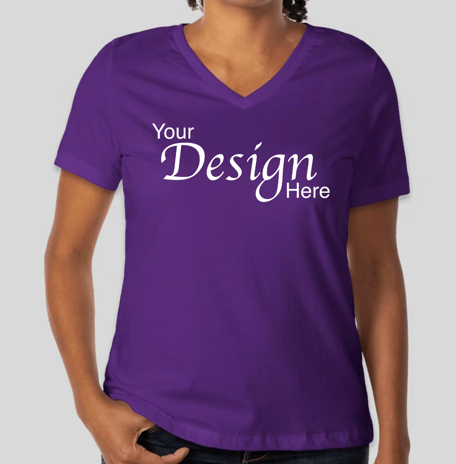 Women's Jersey V-Neck T-Shirt | 100% Cotton Regular Fit